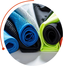 Different rolls of technical fabric